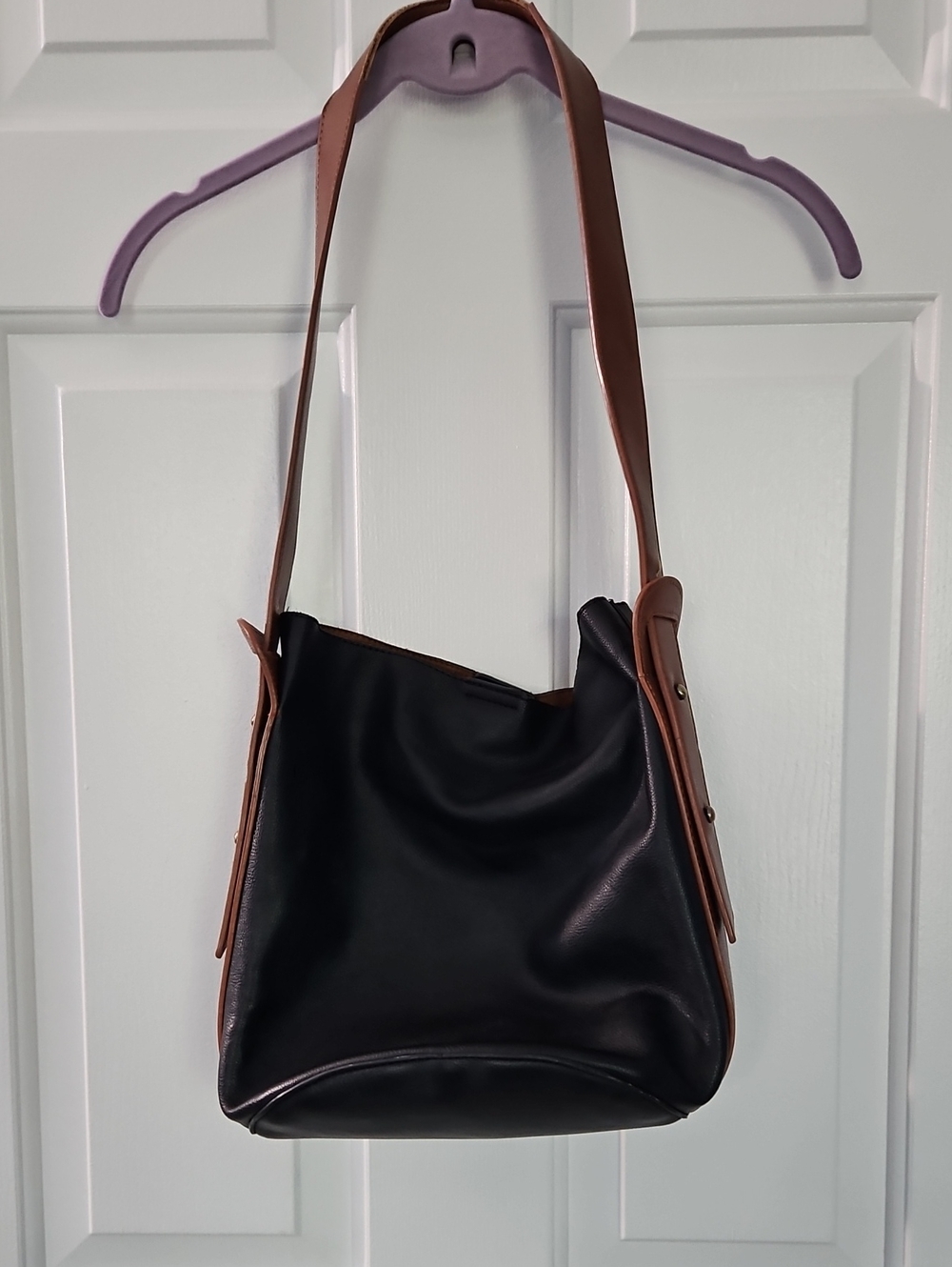 Classic Black & Brown Shoulder Bag - Timeless Women’s Tote